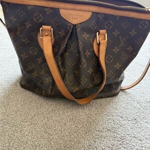 Louis Vuitton Dark Brown Monogram Tote optional shoulder strap for crossbody